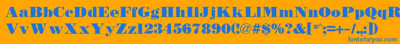 BodidlyRegular Font – Blue Fonts on Orange Background