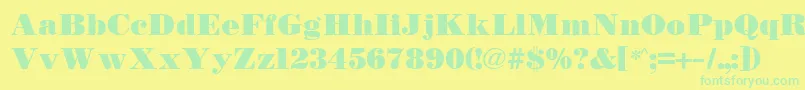 BodidlyRegular Font – Green Fonts on Yellow Background