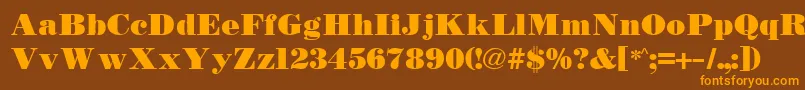 BodidlyRegular Font – Orange Fonts on Brown Background