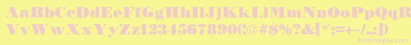 BodidlyRegular Font – Pink Fonts on Yellow Background