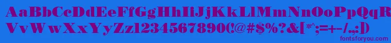 BodidlyRegular Font – Purple Fonts on Blue Background