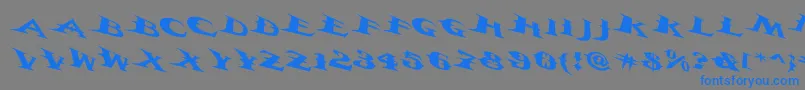 Vtcbelialsbladetricked-Schriftart – Blaue Schriften auf grauem Hintergrund