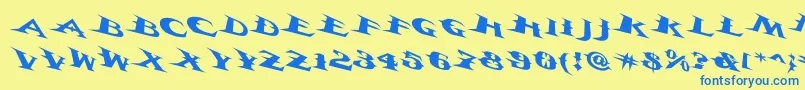 Vtcbelialsbladetricked Font – Blue Fonts on Yellow Background