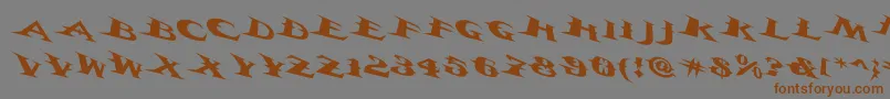 Vtcbelialsbladetricked Font – Brown Fonts on Gray Background