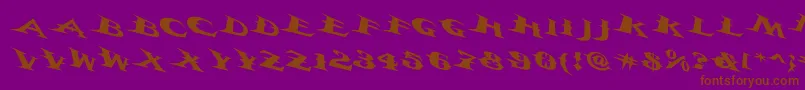 Шрифт Vtcbelialsbladetricked – коричневые шрифты на фиолетовом фоне