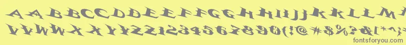 Vtcbelialsbladetricked Font – Gray Fonts on Yellow Background