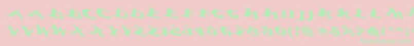 Vtcbelialsbladetricked-Schriftart – Grüne Schriften auf rosa Hintergrund