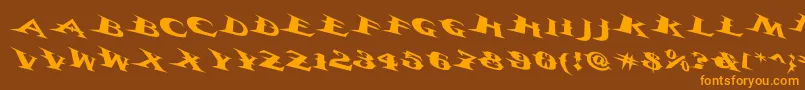Vtcbelialsbladetricked Font – Orange Fonts on Brown Background