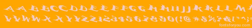Vtcbelialsbladetricked-Schriftart – Rosa Schriften auf orangefarbenem Hintergrund