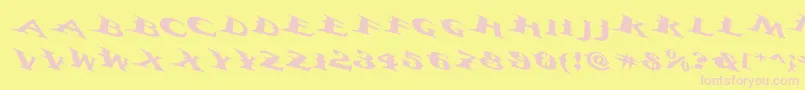 Vtcbelialsbladetricked Font – Pink Fonts on Yellow Background