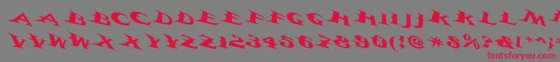 Vtcbelialsbladetricked-Schriftart – Rote Schriften auf grauem Hintergrund