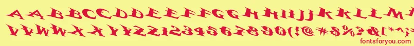 Vtcbelialsbladetricked Font – Red Fonts on Yellow Background