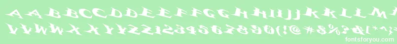 Fonte Vtcbelialsbladetricked – fontes brancas em um fundo verde