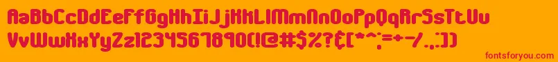 ChumblyBrk-Schriftart – Rote Schriften auf orangefarbenem Hintergrund