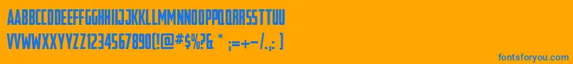 Outofmyleague Font – Blue Fonts on Orange Background