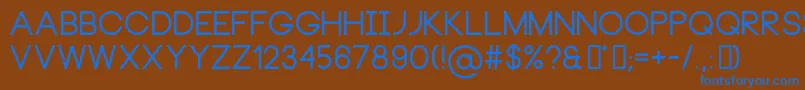 フォントNeouBold – 茶色の背景に青い文字