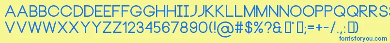 フォントNeouBold – 青い文字が黄色の背景にあります。