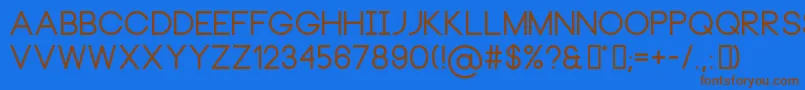 NeouBold-Schriftart – Braune Schriften auf blauem Hintergrund