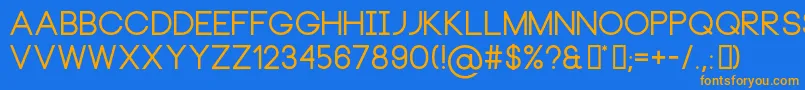 NeouBold-Schriftart – Orangefarbene Schriften auf blauem Hintergrund