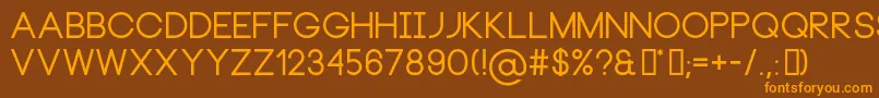 フォントNeouBold – オレンジ色の文字が茶色の背景にあります。