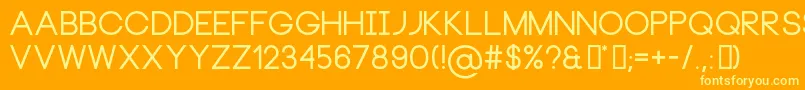 NeouBold Font – Yellow Fonts on Orange Background