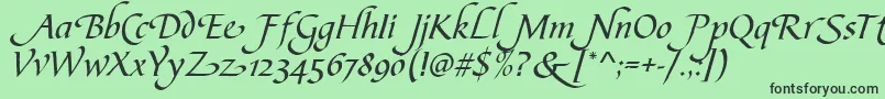 CalligraphscriptSwashRegular-fontti – mustat fontit vihreällä taustalla