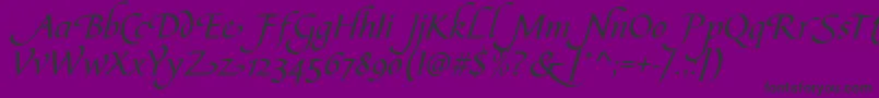 Fonte CalligraphscriptSwashRegular – fontes pretas em um fundo violeta