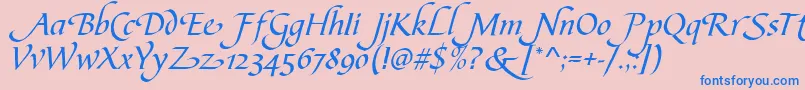 fuente CalligraphscriptSwashRegular – Fuentes Azules Sobre Fondo Rosa