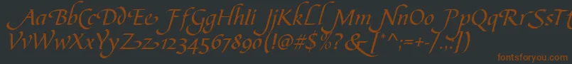 CalligraphscriptSwashRegular-fontti – ruskeat fontit mustalla taustalla