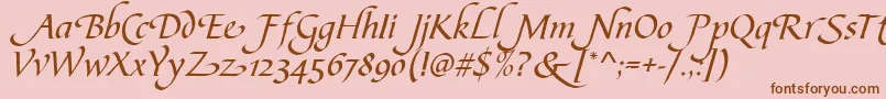 More about CalligraphscriptSwashRegular Font CalligraphscriptSwashRegular Font – Brown Fonts on Pink Background