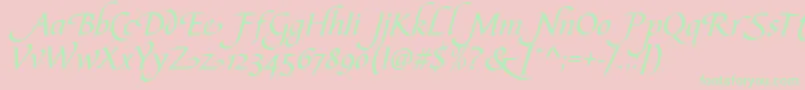 CalligraphscriptSwashRegular Font – Green Fonts on Pink Background