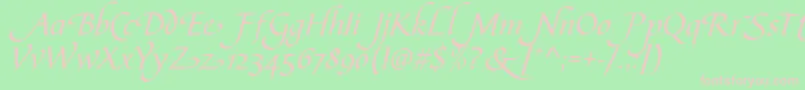 Шрифт CalligraphscriptSwashRegular – розовые шрифты на зелёном фоне