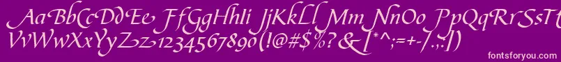 More about CalligraphscriptSwashRegular Font CalligraphscriptSwashRegular Font – Pink Fonts on Purple Background