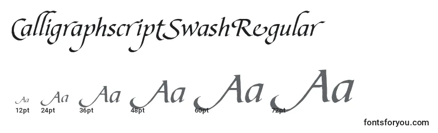Rozmiary czcionki CalligraphscriptSwashRegular