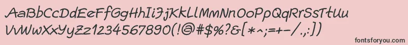 Police EscriptLtItalic – polices noires sur fond rose