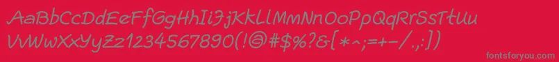 EscriptLtItalic Font – Gray Fonts on Red Background