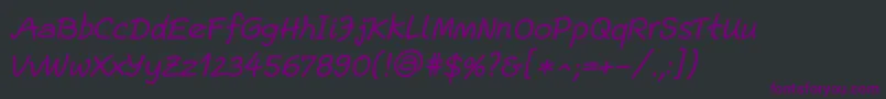 EscriptLtItalic-Schriftart – Violette Schriften auf schwarzem Hintergrund