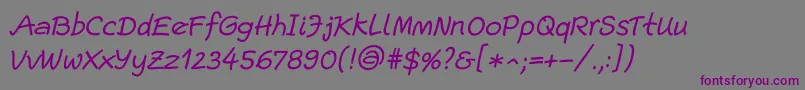 Шрифт EscriptLtItalic – фиолетовые шрифты на сером фоне