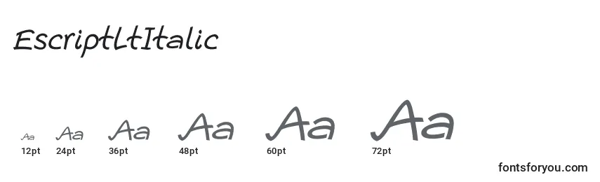 Размеры шрифта EscriptLtItalic