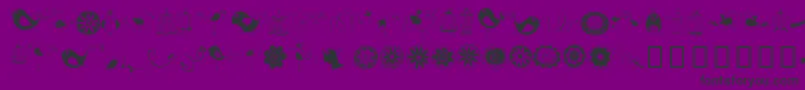 Fonte DoodleDings1BirdsCages – fontes pretas em um fundo violeta