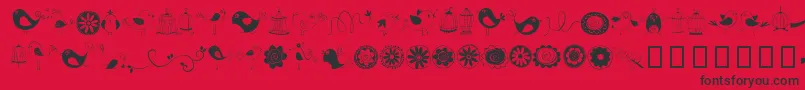 fuente DoodleDings1BirdsCages – Fuentes Negras Sobre Fondo Rojo