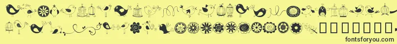 Lisätietoja DoodleDings1BirdsCages-fontista DoodleDings1BirdsCages-fontti – mustat fontit keltaisella taustalla
