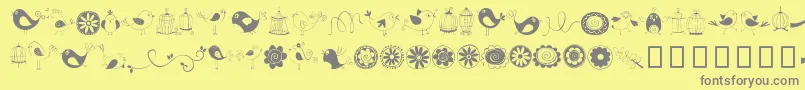 Подробнее о шрифте DoodleDings1BirdsCages Шрифт DoodleDings1BirdsCages – серые шрифты на жёлтом фоне