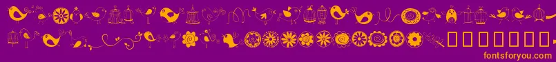 Police DoodleDings1BirdsCages – polices orange sur fond violet