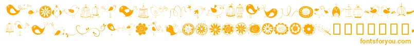 Police DoodleDings1BirdsCages – polices orange sur fond blanc