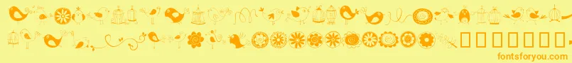fuente DoodleDings1BirdsCages – Fuentes Naranjas Sobre Fondo Amarillo