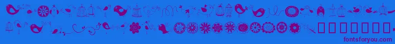 More about DoodleDings1BirdsCages Font DoodleDings1BirdsCages Font – Purple Fonts on Blue Background