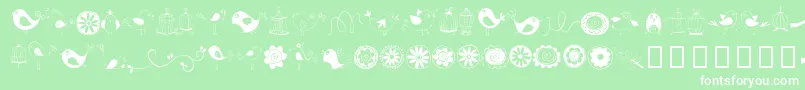 fuente DoodleDings1BirdsCages – Fuentes Blancas Sobre Fondo Verde