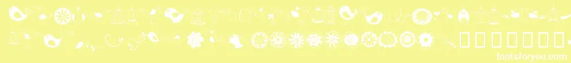 Police DoodleDings1BirdsCages – polices blanches sur fond jaune
