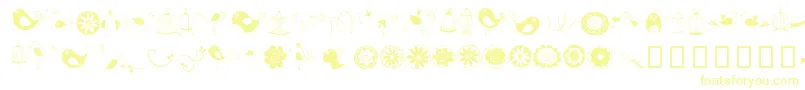 fuente DoodleDings1BirdsCages – Fuentes Amarillas Sobre Fondo Blanco
